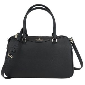 Kate Spade Mimi Medium Satchel Black Leather Crossbody Handbag. EUC